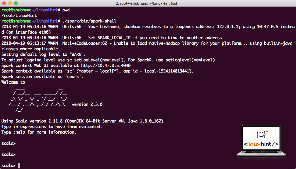 Spark shell. Spark Linux