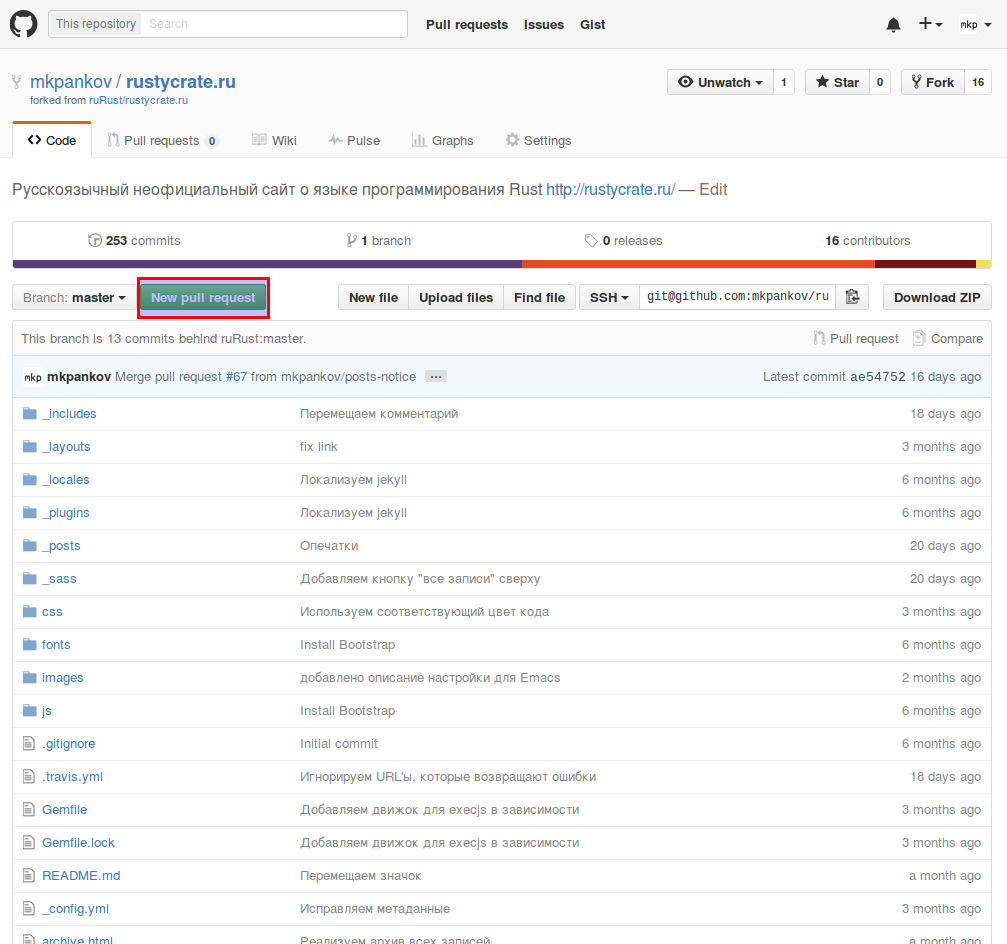 Как сделать pull request на github своего проекта