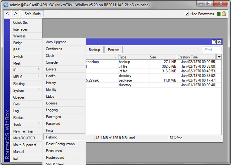 Настройка микротик winbox. Mikrotik rb2011uas-2hnd-in инструкция. Перезагрузить микротик. Winbox Mikrotik. Mikrotik 2011.